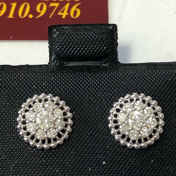 10 kt pink gold ,diamond stud earrings .55 CT’s - Picture 5 of 16